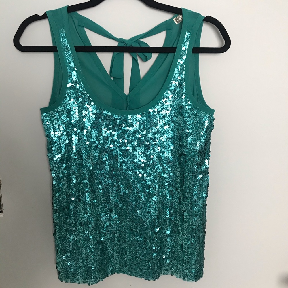 Teal Sequin Top